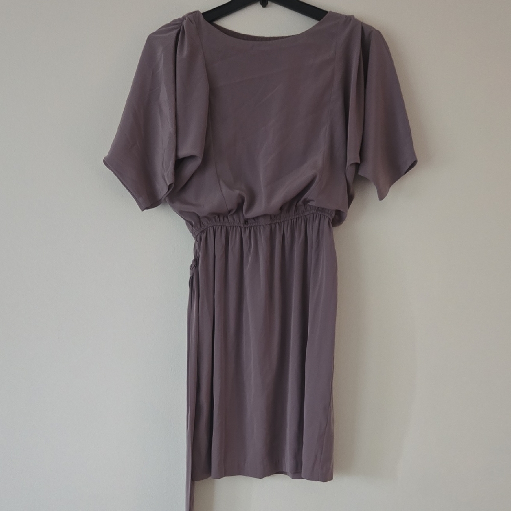 Scarlett Nite Brown Flutter Sleeve Sheath Dress